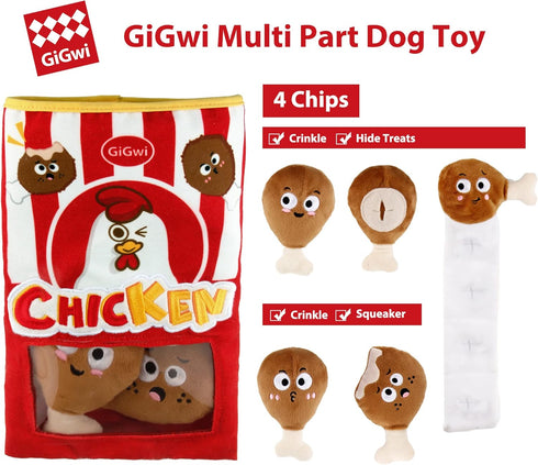Gigwi Interactive Dog Puzzle Toys, 4 Packs Crinkle Squeaky Toys for Boredom and Stimulating for Small, Medium, Large