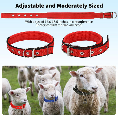 10 Sets Goat Collars with Bells Sheep Collar with Bell Adjustable Small Animal Collar Cow Horse Sheep Copper Bronze Bells Pet Collar Goat Supplies for Farm Animal Sheep Accessories