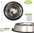 Iconic Pet Set of 2 Stainless Steel Anti-Skid Slow Feed Bowls for Small Dogs (12 oz) - Ideal for Food and Water, Durable Design with Raised Center , Black