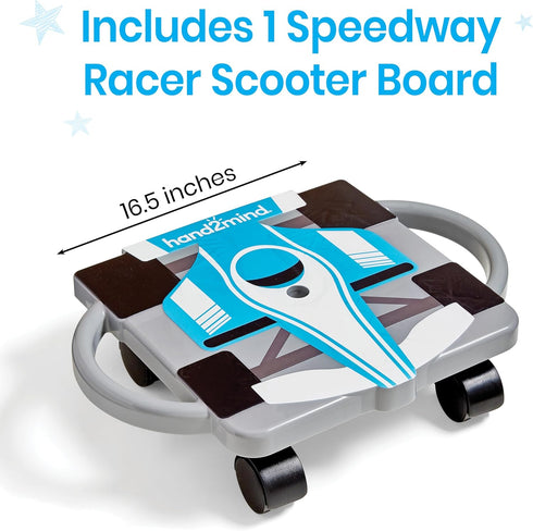 hand2mind Blue Speedway Racer Scooter Board, Floor Scooter Board, Gross Motor Toys, Kids Exercise & Physical Education