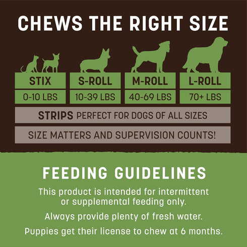 3 Count Pack Earth Animal No Hide Chews - Long Lasting Rawhide Free Medium Dog Chews Rolls, Pork - Value