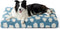 Lesure Dog Beds Large Sized, Thick Shredded Chopped Foam Pet Bed, Indoor with Removable Cover, 35'x22', Blue.