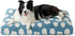 Lesure Dog Beds Large Sized, Thick Shredded Chopped Foam Pet Bed, Indoor with Removable Cover, 35'x22', Blue.