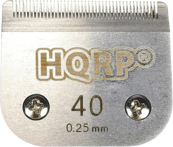 HQRP #40 Blade Dog Grooming Replacement Clipper Blades for Andis/Oster/Wahl, Compatible with 0.25mm