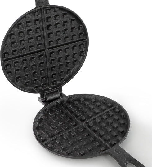 Megachef 6.7 Inch Round Cast Iron Pie Iron Outdoor/Camping Cookware with Long Handle