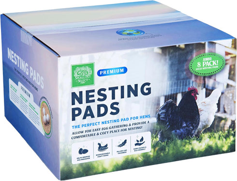 Small Pet Select Chicken Nesting Pads, 8-Pack, 13x13 for Hens, Fits Most Nesting Boxes & Chicken Coop Liners