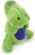 goDog Just For Me Dinos T-Rex Squeaky Plush Dog Toy - Green, Mini, Chew Guard Technology