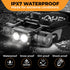 Foxelli Ultra Bright Rechargeable Headlamp - 1200 Lumen LED Light, IPX7 Waterproof, with Battery & Hooks