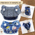 Cool Dog Jean Jacket, Small Puppy Outfits, Denim Coats for Small Medium Dogs, Blue Print, XL