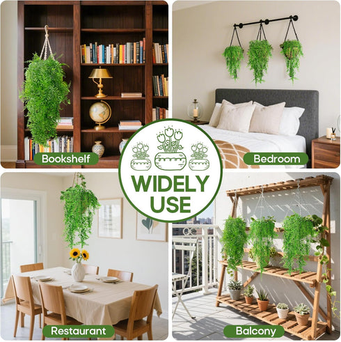 RAINFLOW 2PCS Decor(L31.5) Reptile Plants for Terrarium - Fake Hanging Terrarium Plants, Artificial Boston Fern