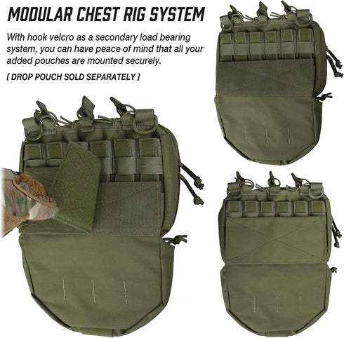 WYNEX Tactical Mag Admin Pouch, Molle Utility Tool Organizer with Triple Stacker Holder