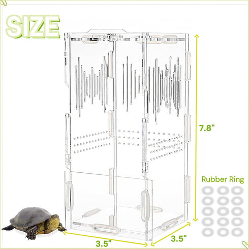 4"x4"x8" Jumping Spider Enclosure, Acrylic Tarantula Tank, Small Reptile Terrarium, Praying Mantis Habitat, Critter
