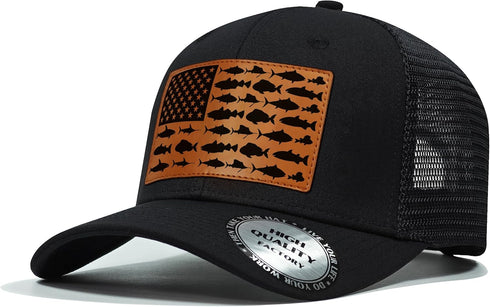 Fishing Gifts for Men Women - Funny Fish Flag Trucker Hat Baseball Cap for Fisherman Unique Stuff