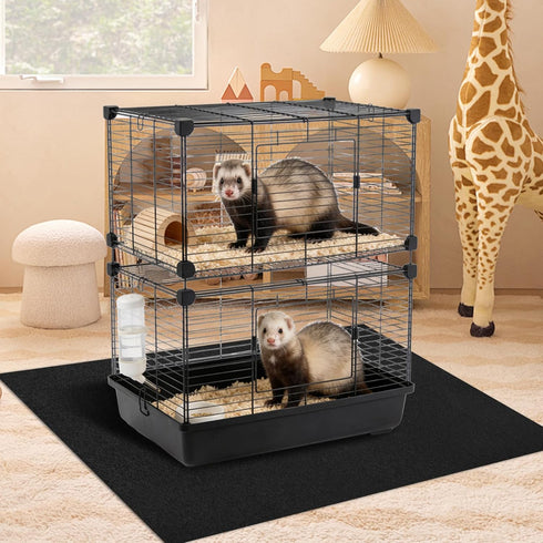 HFYZZ 57" 41.3" 3mm x Felt Ferret Playpen Mat, Thick Absorbent Felt Surface with Non-Slip Backing for Hard Floors