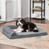 Furhaven Orthopedic Dog Bed for Large/Medium Dogs, Removable Bolsters & Washable Cover, Two-Tone Plush Faux Fur, Large