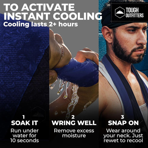 Tough Outdoors Cooling Towel - Ice Wrap & Sweat Rag for Neck & Face, Gym, Yoga & Sports