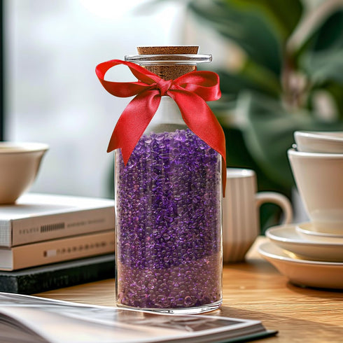 T4U 2 LB Fish Tank Gravel, Tumbled Small Rocks for Aquarium, Decorative Pebbles for Terrarium Crafts, Purple