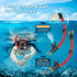 Snorkel Set for Adults, Anti-Leak and Anti-Fog Tempered Glass Lens Snorkeling Gear