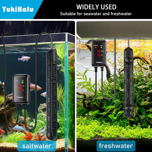 YukiHalu 100W Aquarium Heater with Protective Case, Temperature Adjustable for 10/20/40/75/120 Gallons
