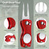 Skylety 4 Pieces Stainless Steel Golf Divot Repair Tool with Magnetic Button Ball Marker, Foldable Switchblade