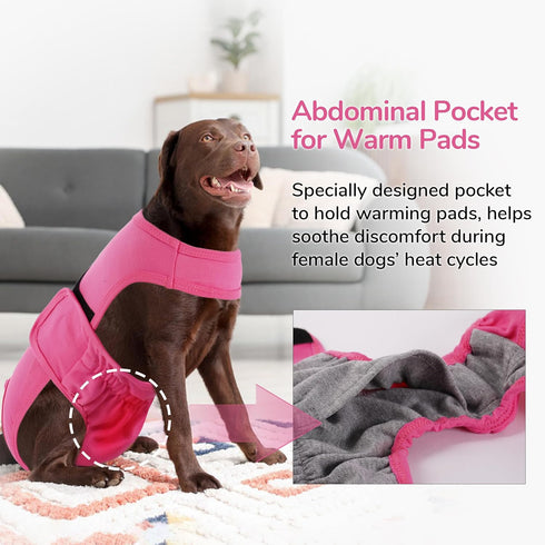 PUMYPOREITY Washable Female Dog Diaper, Adjustable Suspender Pantie, Escape-Proof Anti-Harassment Wear for Heat