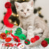 Whaline 17pcs Christmas Cat Toys - Stocking Cat Stick, 7 Cat Playing Balls, 2 Mice Plush, Snowman & Christmas Tree