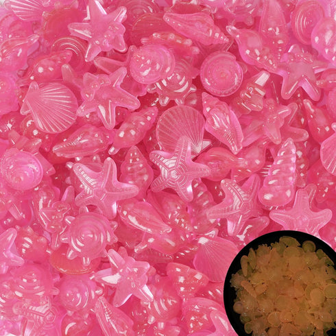 100pc Pink Glow Rocks for Fish Tank, Luminous Stones for Aquarium Decor and Pathway