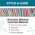 Max & Molly Rainbow Zebra Stripes Dog Collar with Safety QR Code Tag, Soft Adjustable Waterproof Collar for Large Dogs