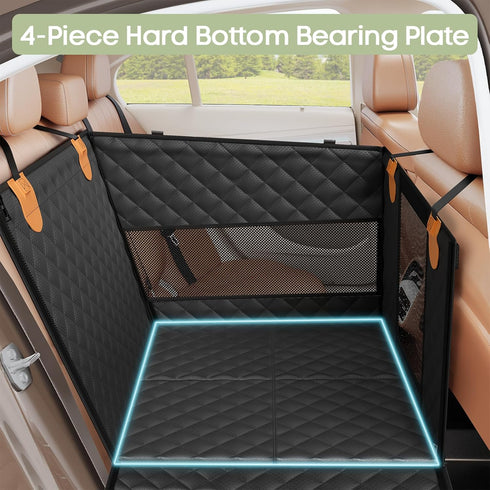 3 Dog Car Seat for Large Medium Dogs, Back Seat Extender for Pets with Hard Bottom, Strong Support Waterproof Dog Seat