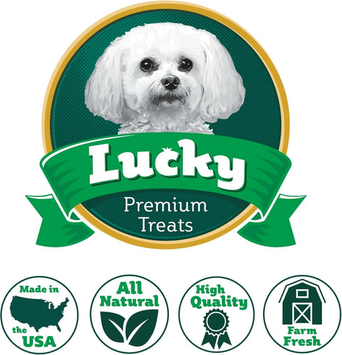 Lucky Premium Treats Chicken Jerky Fillets, 7 oz, Made with Sliced Lean Dehydrated Chicken Breast