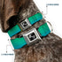 Dog Collar Seatbelt Buckle, Teal Ombre, 1.0 Inch Wide, Fits 15 to 26 Inches