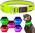 LED Dog Collar, Light Up USB Rechargeable Dog Collar, Brightest Lights for Night Walking, Adjustable Safety (Small,