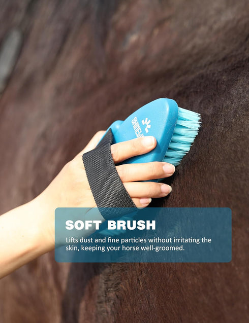 ShineWell Set, Horse Grooming Kit, Complete Horse Brush Equine Grooming Tools for Shedding & Daily Care Blue