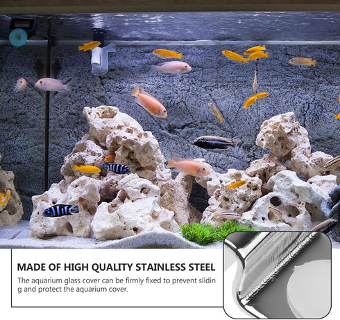 Aquarium Accessories 4Pcs Fish Tank Glass Lids, Stainless Steel Clip Support Holder, Universal Lid Clips for 5mm Glass