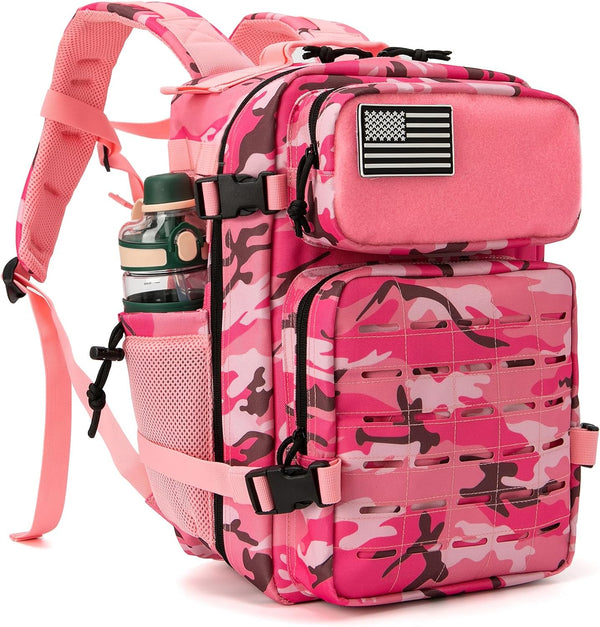 QT&QY Military Tactical Backpack - 25L/35L/45L Molle Daypack 3 Day Bug Out Bag for Hiking with Bottle Holder