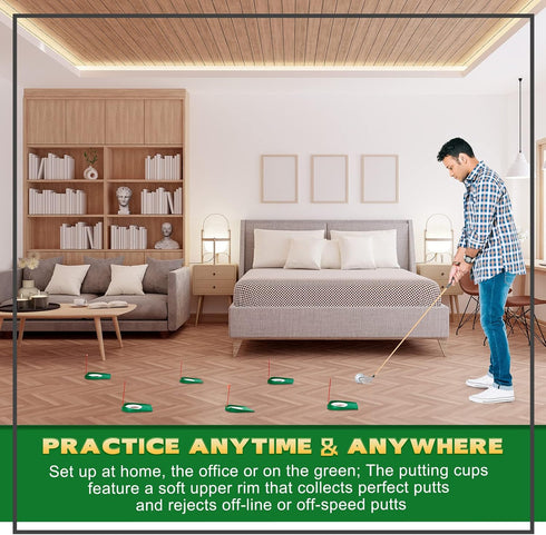 Sotiff Golf Putting Practice Cup, Training Aids with Plastic Flag for Adult Indoor Outdoor Practice