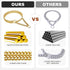 Gold Dog Chain Collar - Adjustable Stainless Steel 18K Cuban Link for Large, Medium, Small Dogs