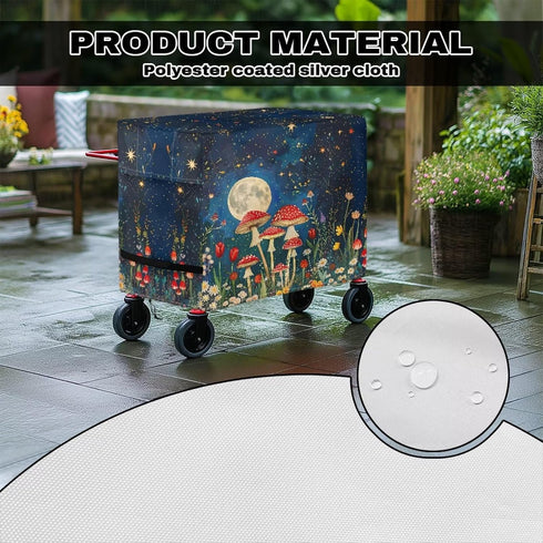 80-100 Ice Chest Covers Waterproof Heavy Duty Durable Outdoor Cart Cover Fits for Most Quart Rolling Cooler Cart