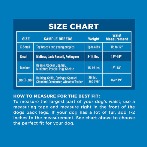 12" 15" 12 Count Four Paws Wee-Wee Super Absorbent Disposable Adjustable Dog Potty Training Diapers, Leak-Proof