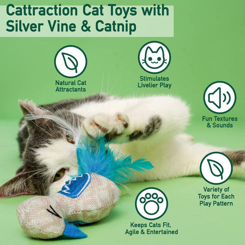 Hartz Cattraction Crinkle Mice with Silver Vine & Catnip - 10 Count