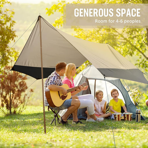 VILLEY Camping Tarps for Tents, Portable Waterproof Hammock Rain Fly, Easy Set Up Canopy for Outdoor Activities