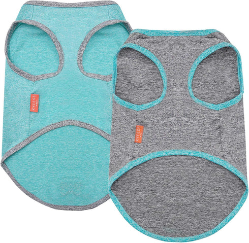 KYEESE 2 Pack Dog Shirts, Sun Protection Quick Dry Soft Stretchy T-Shirts with Reflective Label for Small Medium Dogs,
