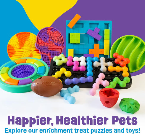 2 Brightkins Tough & Tumble Piece Strawberry Treat Dispenser - Interactive Dog Toys, Treat Dispensing Dog Toys, Slow