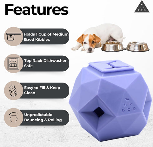 Treat Dispensing Balls for Medium Dogs and Cat Treat Dispenser Toy, Interactive for Self-Play, Improves Oral Hygiene
