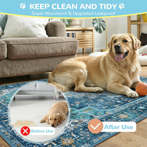 2 Pack 36"x48") Lahome Reusable Washable Puppy Pads - Super Absorbent & Waterproof Dog Training Mats for Potty, Crate