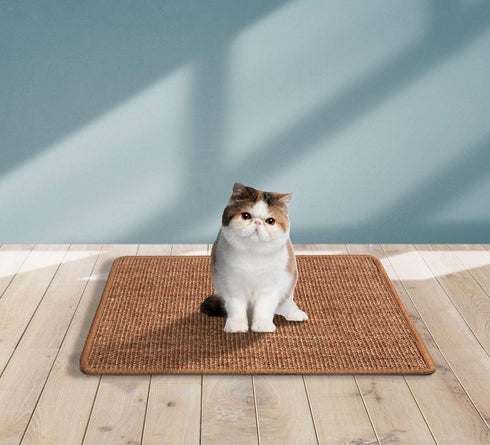 Cat Scratching Mat, Natural Sisal Furniture Protector, Horizontal Cat Floor Scratching Pad Rug