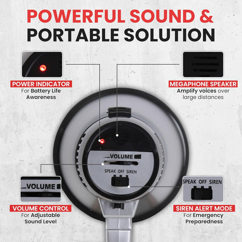 PYLE-PRO Portable Megaphone Speaker, Compact Bullhorn with 20 Watt Power, Microphone, Battery Operated