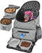 Mobile Dog Gear Travel Bag - Deluxe Quilted Weekender Backpack with Lined Food Carriers and 2 Collapsible Dog Bowls,