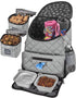 Mobile Dog Gear Travel Bag - Deluxe Quilted Weekender Backpack with Lined Food Carriers and 2 Collapsible Dog Bowls,