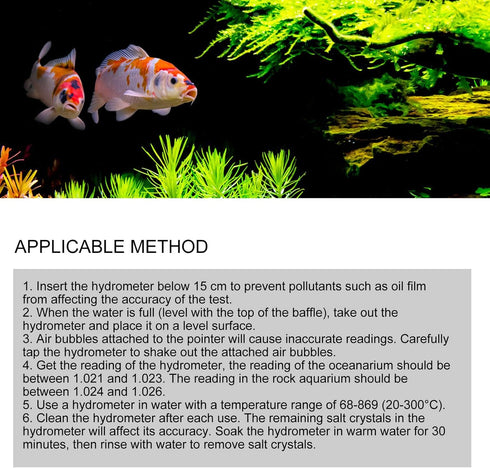 Zerodis Sea Hydrometer - Salinity Specific Test Concentration Aquarium Testing Tool for Fish Water Marine Sea Saltwater